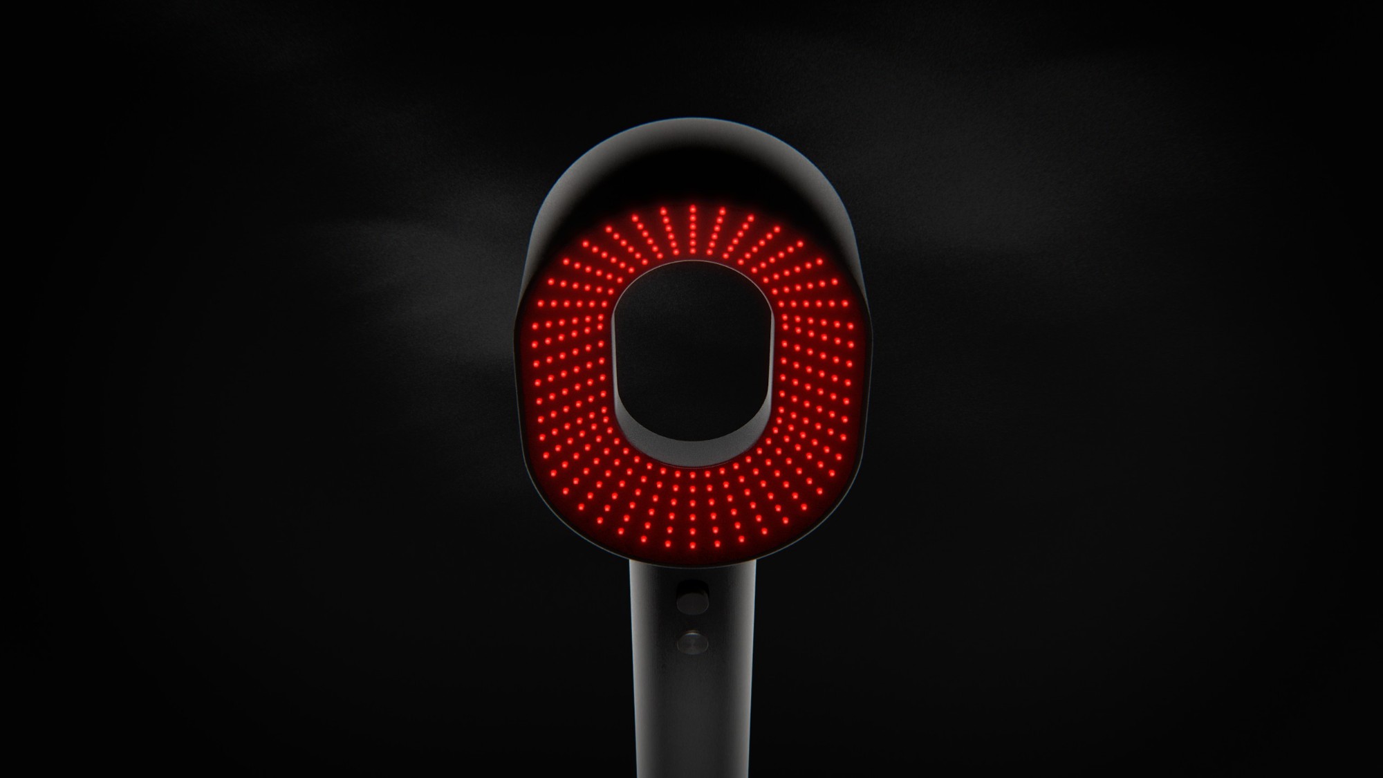 red light device, front view with LED ring
